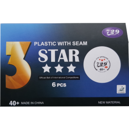 40+ Three Star Ball ITTF 6 Stück mit Naht
